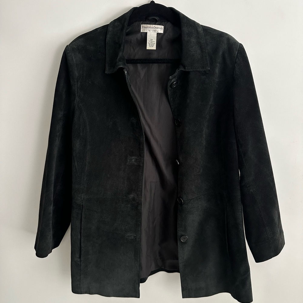 Vintage 90s Black Suede Jacket